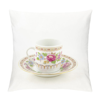 Personality  Porcelain Tea And Coffee Cup With Flower Motif Pillow Covers