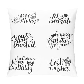 Personality  Birthday Letterings Set Pillow Covers