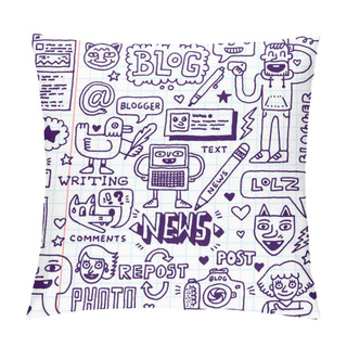 Personality  Blogging Doodle Fancy Wacky Set Pillow Covers