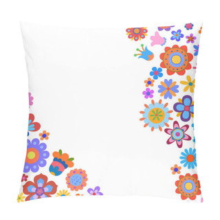 Personality  Decorated Background With Flowers Pillow Covers