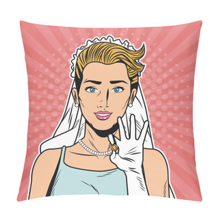 Personality  Beautiful Bride Pop Art Cartoon Internet Security, Baniking Online Pillow Covers