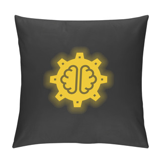 Personality  AI Yellow Glowing Neon Icon Pillow Covers