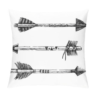 Personality  Hand Drawn Arrows In Tribal Style Pillow Covers