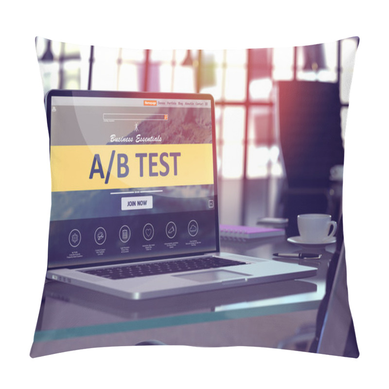 Personality  AB Test Concept on Laptop Screen. pillow covers