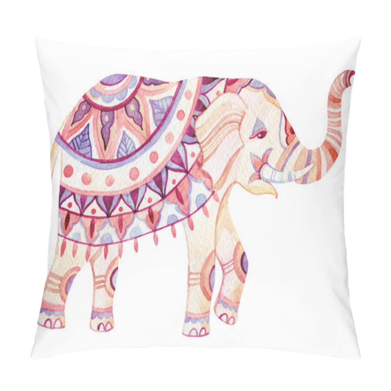 Personality  Indian elephant watercolor illustration pillow covers