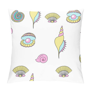Personality  Shells And Pearls. Seamless Pattern. Pillow Covers