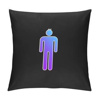 Personality  Boy Blue Gradient Vector Icon Pillow Covers