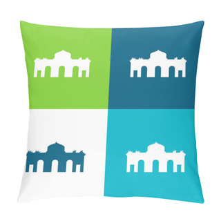 Personality  Alcala Gate Spain Flat Four Color Minimal Icon Set Pillow Covers
