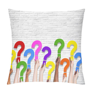 Personality  Group Of Hands Holding Question Marks Pillow Covers