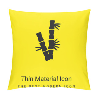 Personality  Bamboo Branches Minimal Bright Yellow Material Icon Pillow Covers