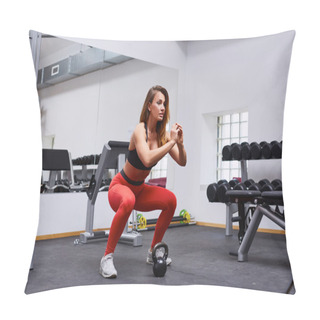 Personality  Woman Doing Squat Exercise Pillow Covers