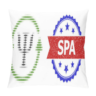 Personality Halftone Mental Recovery Icon And Scratched Bicolor Spa Watermark Pillow Covers