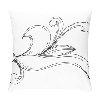 Personality  Vector Baroque Monogram Floral Ornament. Black And White Engraved Ink Art. Isolated Monogram Illustration Element. Pillow Covers