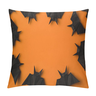 Personality  Halloween Frame With Bats Pillow Covers