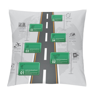 Personality  Road And Street Traffic Sign Business Travel Infographic Pillow Covers