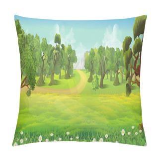 Personality  Meadow And Forest Nature Landscape Pillow Covers