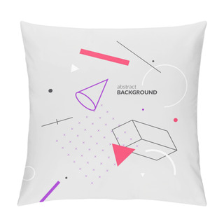 Personality  Trendy Abstract Art Geometric Background With Flat, Minimalistic Memphis Style. Vector Poster Pillow Covers