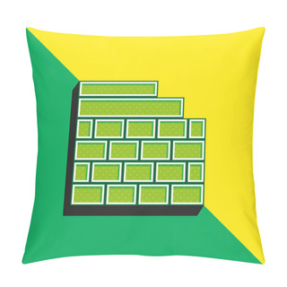 Personality  Brickwall Green And Yellow Modern 3d Vector Icon Logo Pillow Covers