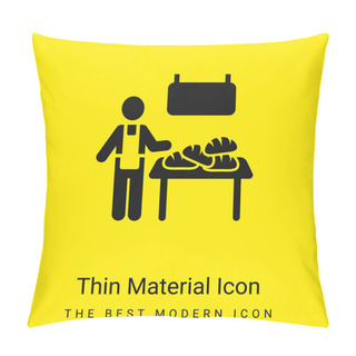 Personality  Bakery Vendor Minimal Bright Yellow Material Icon Pillow Covers
