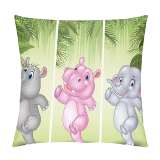 Personality  Set Of Three African Animals Pillow Covers