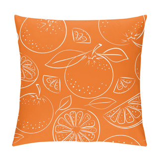 Personality  Seamless Pattern With Slices Of Red Grapefruit. Vector Citrus Fruit Illustration. For Kitchen, Fashion Textile And Paper. Pillow Covers