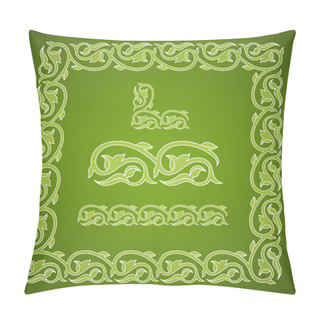 Personality  Floral Square Frame And Elements Pillow Covers