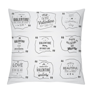 Personality  Valentine Day Watercolor, Ink, Splash Quote Blank Templates. Quote Bubbles. Love Quotes. Unique Card Template, Paper Sheet, Information, Text. Print Monochrome Design. Quote Form. Template Vector Set Pillow Covers