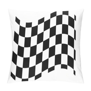 Personality  Checkered, Chequered Waving, Wavy Racing Flag With Different Desinty Squares. Squares Pattern Flag. Finish Line, Championship Flag Pillow Covers