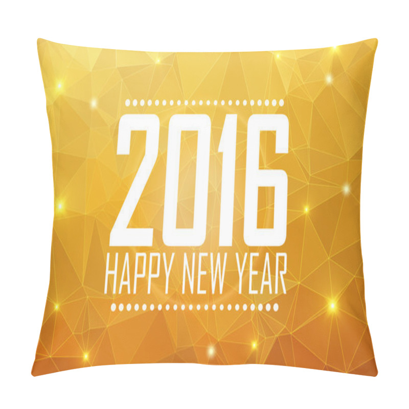 Personality  Greeting card Happy New Year 2016. Polygonal background, stars,  pillow covers