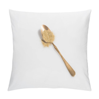 Personality  Golden Spoon And Bright Sand On White Pillow Covers