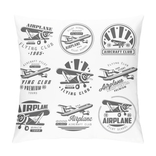 Personality  Airplane Club Emblems Pillow Covers