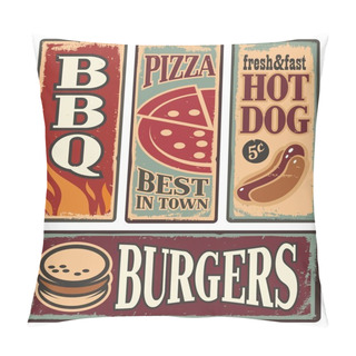 Personality  Retro Fast Food Tin Signs Pillow Covers