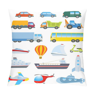 Personality  Cute Transport Set. Simple Cartoon Road, Air, Water Transport It Pillow Covers