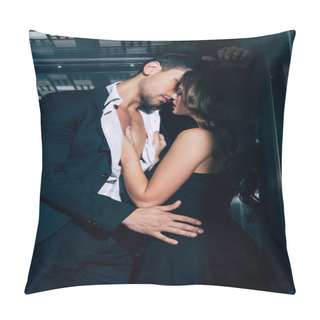 Personality  Sexy Young Couple Passionately Kissing In Elevator Pillow Covers