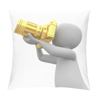 Personality  A Photo Camera Is The Perfect Instrument To Take Creative Pictures. Here In Gold Pillow Covers