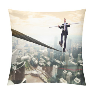 Personality  Business Man Balancing On The Rope Pillow Covers