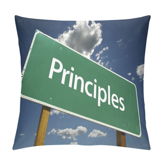 Personality  Principles Green Road Sign Pillow Covers