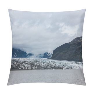 Personality  Scenic View Of Glacier Skaftafellsjkull And Snowy Mountains Against Cloudy Sky In Skaftafell National Park In Iceland  Pillow Covers