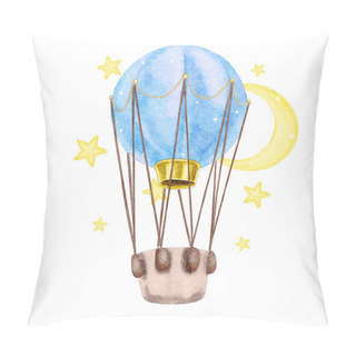 Personality  Watercolor Hot Air Balloon Illustration Pillow Covers