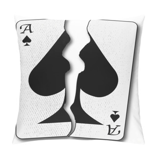 Personality  Torn Playing Card Pillow Covers