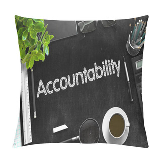 Personality  Black Chalkboard With Accountability Concept. 3D Rendering. Pillow Covers