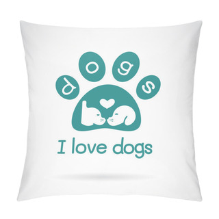 Personality  Vector Image Of An Dog Head Design And Spoor On White Background Pillow Covers