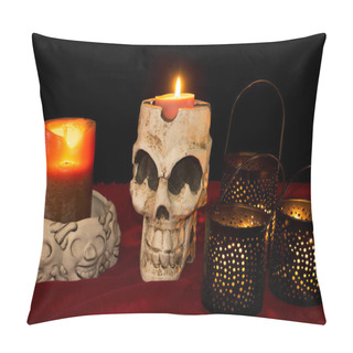 Personality  Day Of The Dead Skull & Candles Pillow Covers