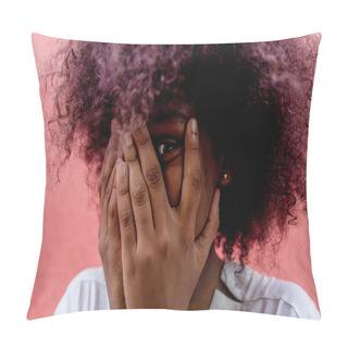 Personality  The African American Covered Her Face With Her Hands Pillow Covers