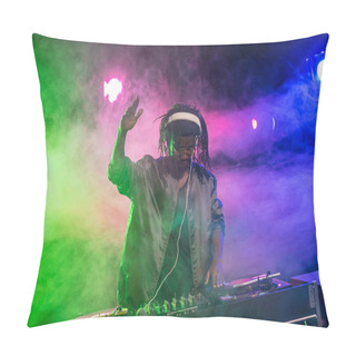 Personality  African American DJ With Sound Mixer Pillow Covers