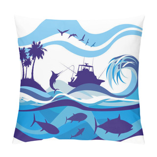 Personality  Fishing On The High Seas Pillow Covers