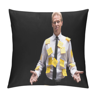 Personality  Stressed Businessman With Sticky Notes  Pillow Covers