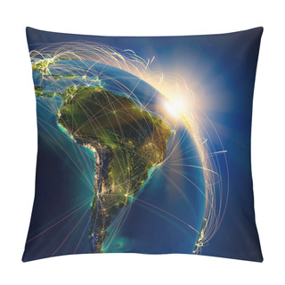 Personality  Main Air Routes In South America Pillow Covers