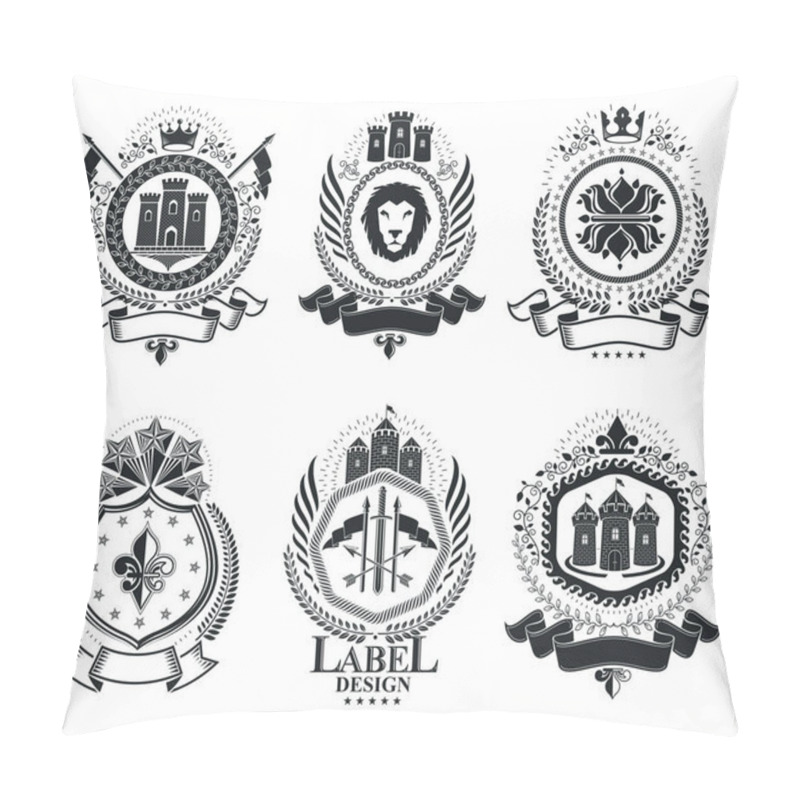 Personality  Vintage heraldic emblems set  pillow covers