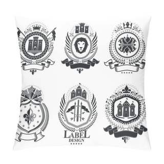 Personality  Vintage Heraldic Emblems Set  Pillow Covers